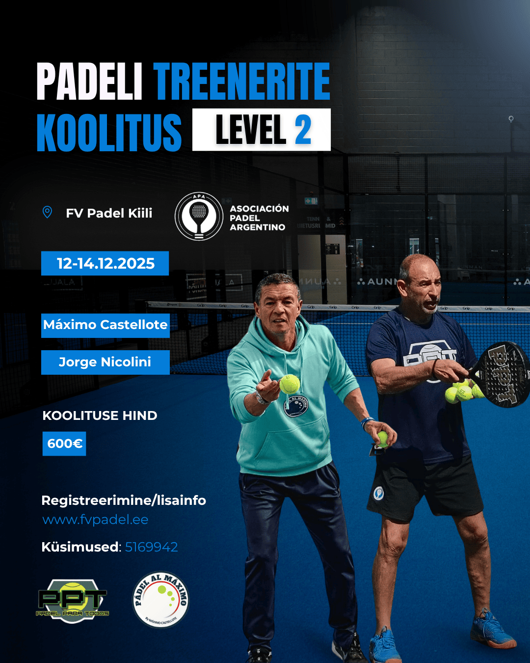 Padeli treenerite koolitus LEVEL 2